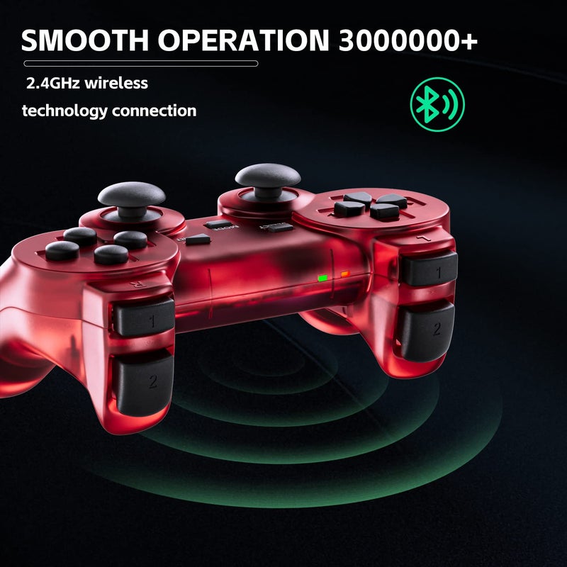 Burcica Wireless Controller for PS-2 Play 2 Double Vibration 2 - ClearGreen and ClearPurple - Image 5